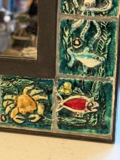  San Polo MID CENTURY ITALIAN CERAMIC SEA CREATURES MIRROR - 4607713