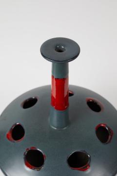  San Polo WHIMSICAL PAIR OF ITALIAN RED AND GREY CERAMIC VASES BY SAN POLO - 2340478
