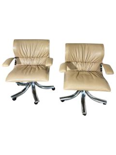  Saporiti 4 Giovanni Offredi for Saporiti Italia Onda Leather Desk Chairs 1970 - 4217947