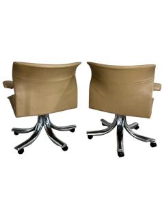  Saporiti 4 Giovanni Offredi for Saporiti Italia Onda Leather Desk Chairs 1970 - 4217951