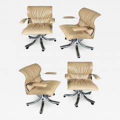  Saporiti 4 Giovanni Offredi for Saporiti Italia Onda Leather Desk Chairs 1970 - 4218410