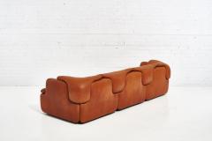  Saporiti Alberto Rosselli for Saporiti Brown Leather Confidential Sofa 1970 s - 1958305