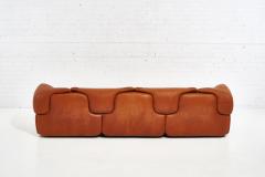  Saporiti Alberto Rosselli for Saporiti Brown Leather Confidential Sofa 1970 s - 1958307