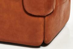  Saporiti Alberto Rosselli for Saporiti Brown Leather Confidential Sofa 1970 s - 1958310