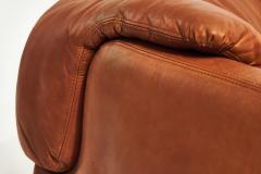  Saporiti Alberto Rosselli for Saporiti Brown Leather Confidential Sofa 1970 s - 1958313