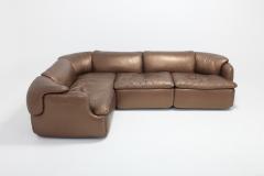  Saporiti Bronze Golden Leather Saporiti Sectional Sofa Confidential 1972 - 1585505