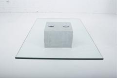  Saporiti Concrete and Cantilevered Glass Coffee Table Sergio Giorgio Saporiti Italy - 1509475