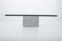 Saporiti Concrete and Cantilevered Glass Coffee Table Sergio Giorgio Saporiti Italy - 1509476