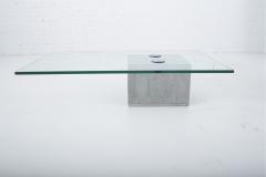  Saporiti Concrete and Cantilevered Glass Coffee Table Sergio Giorgio Saporiti Italy - 1509477