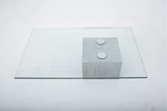  Saporiti Concrete and Cantilevered Glass Coffee Table Sergio Giorgio Saporiti Italy - 1509485