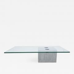  Saporiti Concrete and Cantilevered Glass Coffee Table Sergio Giorgio Saporiti Italy - 1510233