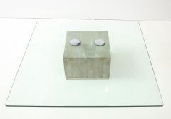  Saporiti Concrete and Glass Coffee Table By Saporiti - 1484935