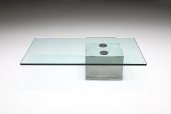  Saporiti Concrete and Glass Coffee Table by Saporiti 1970s - 2150229