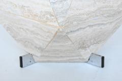  Saporiti Diamond shaped coffee table in travertine and chrome Italy 1960 - 3924437