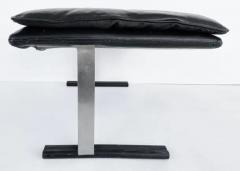  Saporiti Leather Club Chair Ottoman Saporiti Italia Attributed Low Profile Oversized - 3502359