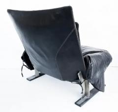  Saporiti Leather Club Chair Ottoman Saporiti Italia Attributed Low Profile Oversized - 3502365