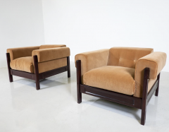  Saporiti Mid Century Pair of Armchairs by Saporiti Italy 1960s New Upholstery - 3398182