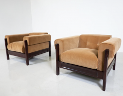  Saporiti Mid Century Pair of Armchairs by Saporiti Italy 1960s New Upholstery - 3398186