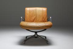  Saporiti Saporiti Cognac Leather Lounge Chairs 1970s - 1421071