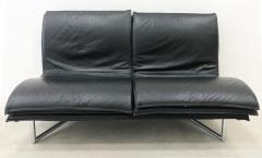  Saporiti Saporiti Italia Padded Leather and Stainless Steel Sofa - 3500638