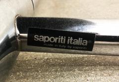  Saporiti Saporiti Italia Padded Leather and Stainless Steel Sofa - 3500787