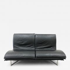  Saporiti Saporiti Italia Padded Leather and Stainless Steel Sofa - 3505220