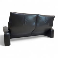  Saporiti Saporiti Italia two seater leather sofa by Giovanni Offredi 1970 - 4741521