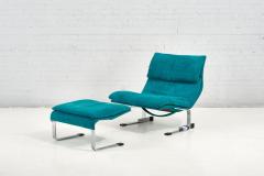  Saporiti Saporiti Onda Lounge Chair and Ottoman Suede Italy 1970 - 2967771