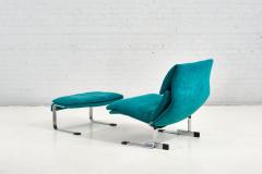  Saporiti Saporiti Onda Lounge Chair and Ottoman Suede Italy 1970 - 2967773