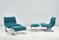  Saporiti Saporiti Onda Lounge Chairs Suede Italy 1970 - 2491572