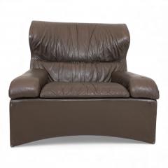  Saporiti Saporiti Vela Alta leather armchair by Giovanni Offredi 1970 - 4741734