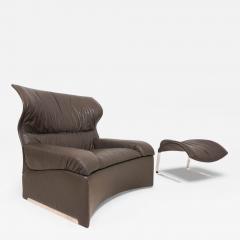  Saporiti Saporiti Vela Alta leather armchair by Giovanni Offredi 1970 - 4741822