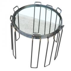  Saporiti Set of Chrome and Glass Nesting Tables by Saporiti - 2525923