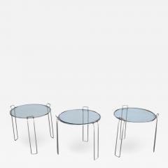  Saporiti Set of Chrome and Glass Nesting Tables by Saporiti - 2527026