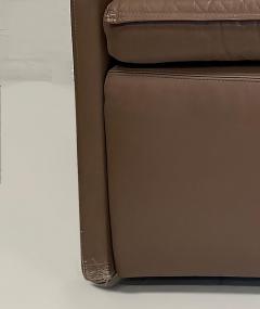  Saporiti Vintage Saporiti Italia 2 Seat Leather Sofa with Curved Sides - 4205418