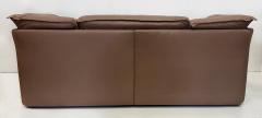  Saporiti Vintage Saporiti Italia 2 Seat Leather Sofa with Curved Sides - 4205420