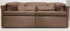  Saporiti Vintage Saporiti Italia 2 Seat Leather Sofa with Curved Sides - 4205421