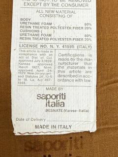  Saporiti Vintage Saporiti Italia 2 Seat Leather Sofa with Curved Sides - 4205432
