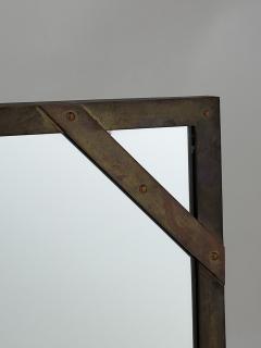  Sarreid Ltd Pair of Chic Patinated Brass Studded Mirrors by Sarried - 4551214