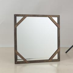  Sarreid Ltd Pair of Chic Patinated Brass Studded Mirrors by Sarried - 4551215