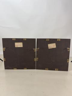  Sarreid Ltd Pair of Chic Patinated Brass Studded Mirrors by Sarried - 4551222