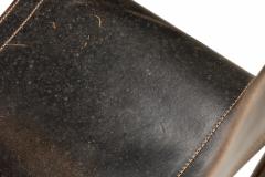  Sarreid Ltd Sarreid Black Leather and Walnut Folding Campaign Directors Chairs - 2787569