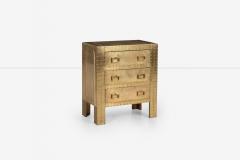  Sarreid Ltd Sarreid Ltd Brass Clad Collection Three Drawer Cabinet 1970s - 3818193