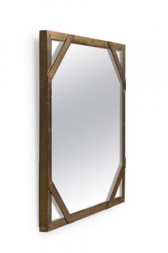  Sarreid Ltd Sarreid Ltd Mid Century American Studded Square Brass Frame Mirror - 4274694
