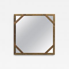  Sarreid Ltd Sarreid Ltd Mid Century American Studded Square Brass Frame Mirror - 4307243