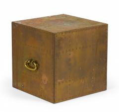  Sarreid Ltd Sarreid Ltd Spanish High Style Brass Studded Cube Occasional Table 4 - 3169273