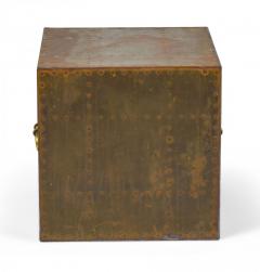  Sarreid Ltd Sarreid Ltd Spanish High Style Brass Studded Cube Occasional Table - 4656529