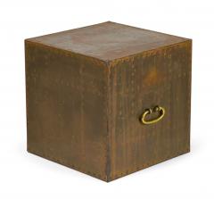  Sarreid Ltd Sarreid Ltd Spanish High Style Brass Studded Cube Occasional Table - 4656530