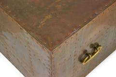  Sarreid Ltd Sarreid Ltd Spanish High Style Brass Studded Cube Occasional Table - 4656531