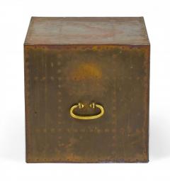  Sarreid Ltd Sarreid Ltd Spanish High Style Brass Studded Cube Occasional Table - 4708663